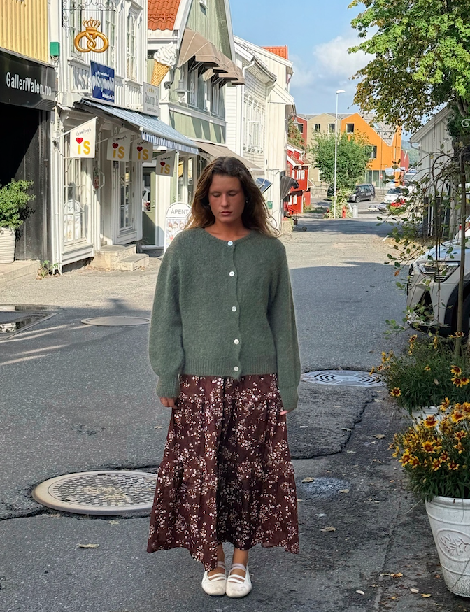 Grønn cardigan
