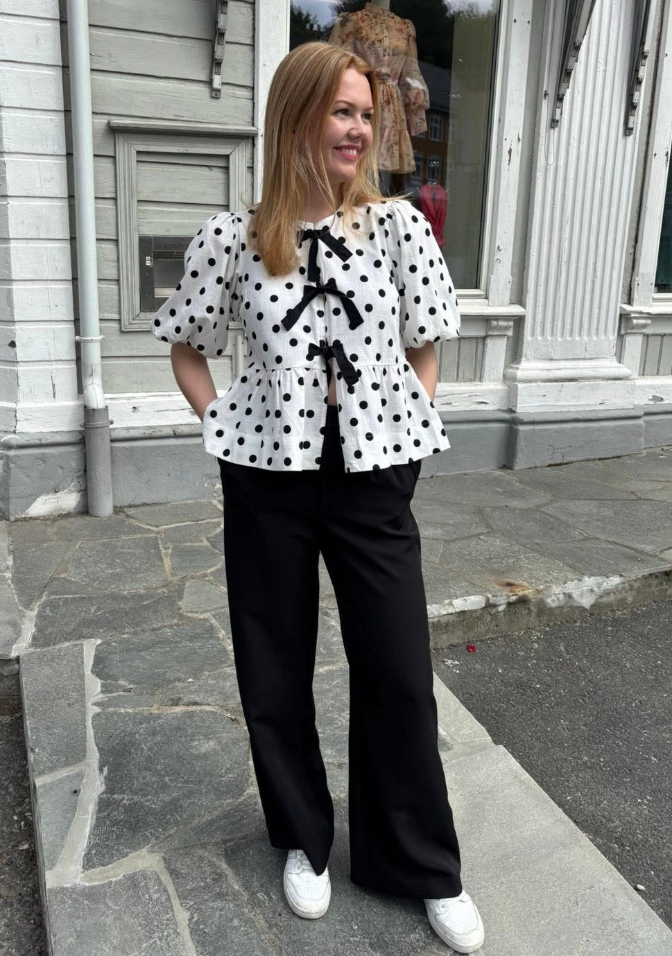 Polka dot topp