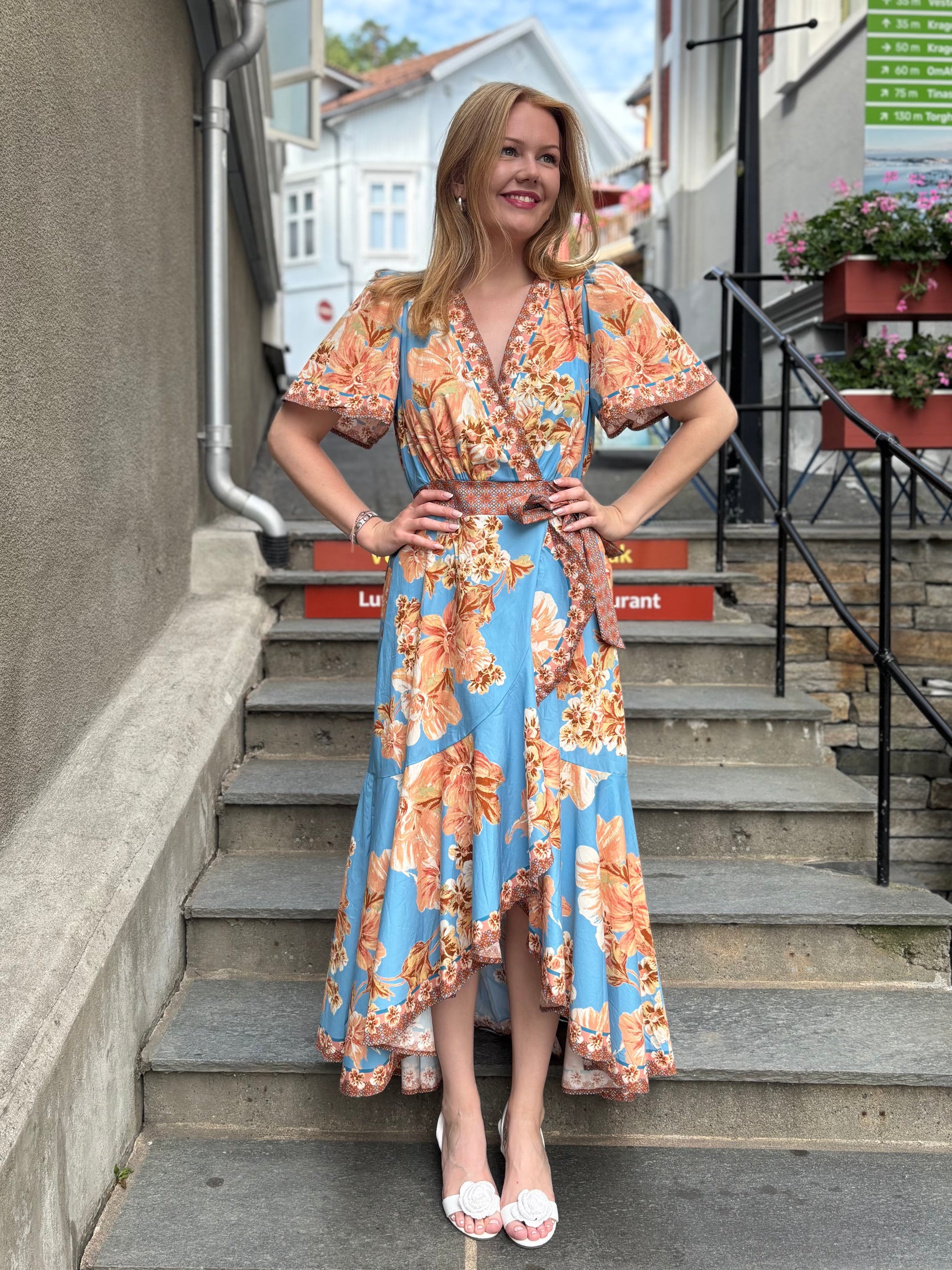 Maxi kjole i wrap