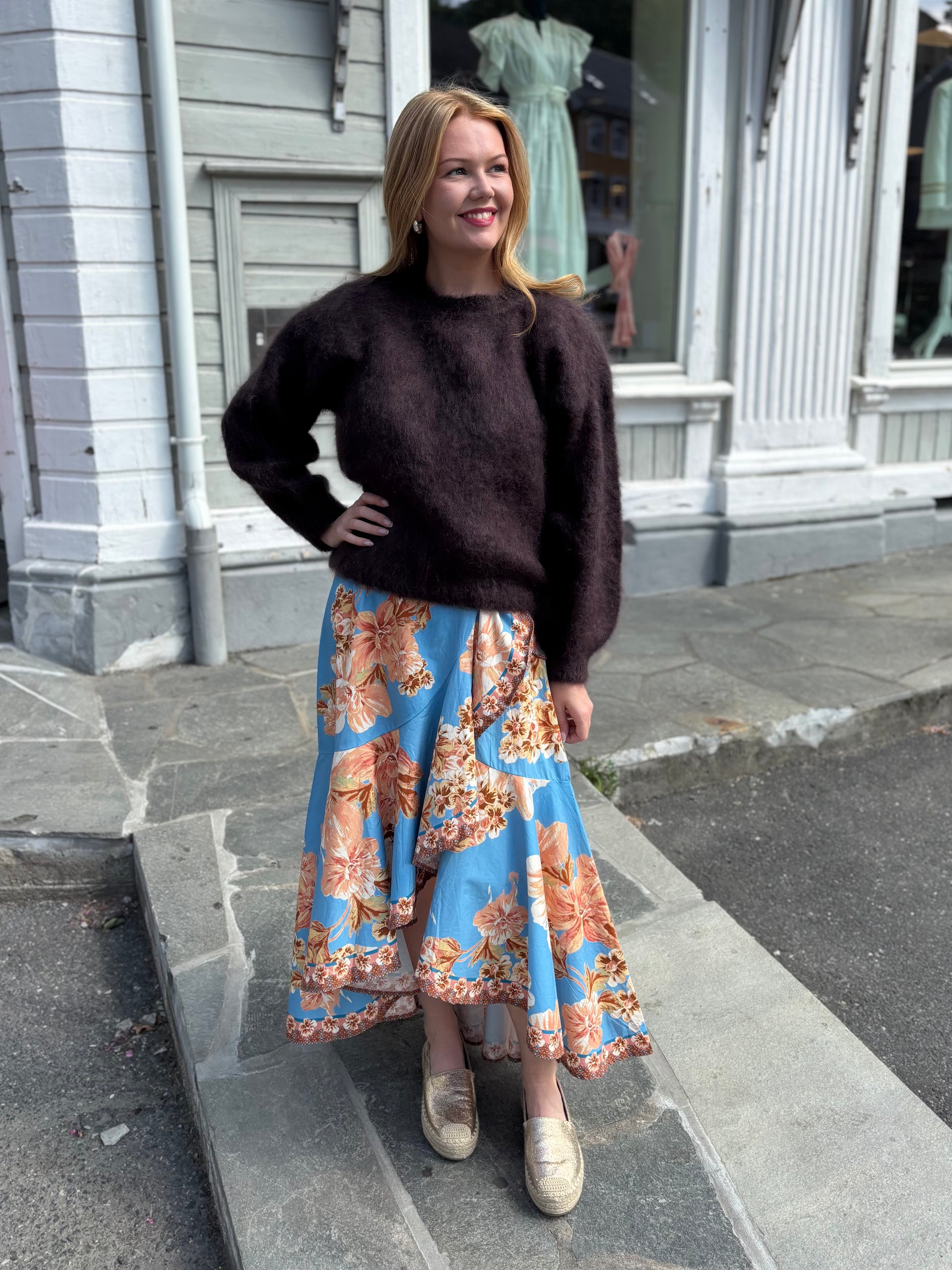 Maxi kjole i wrap
