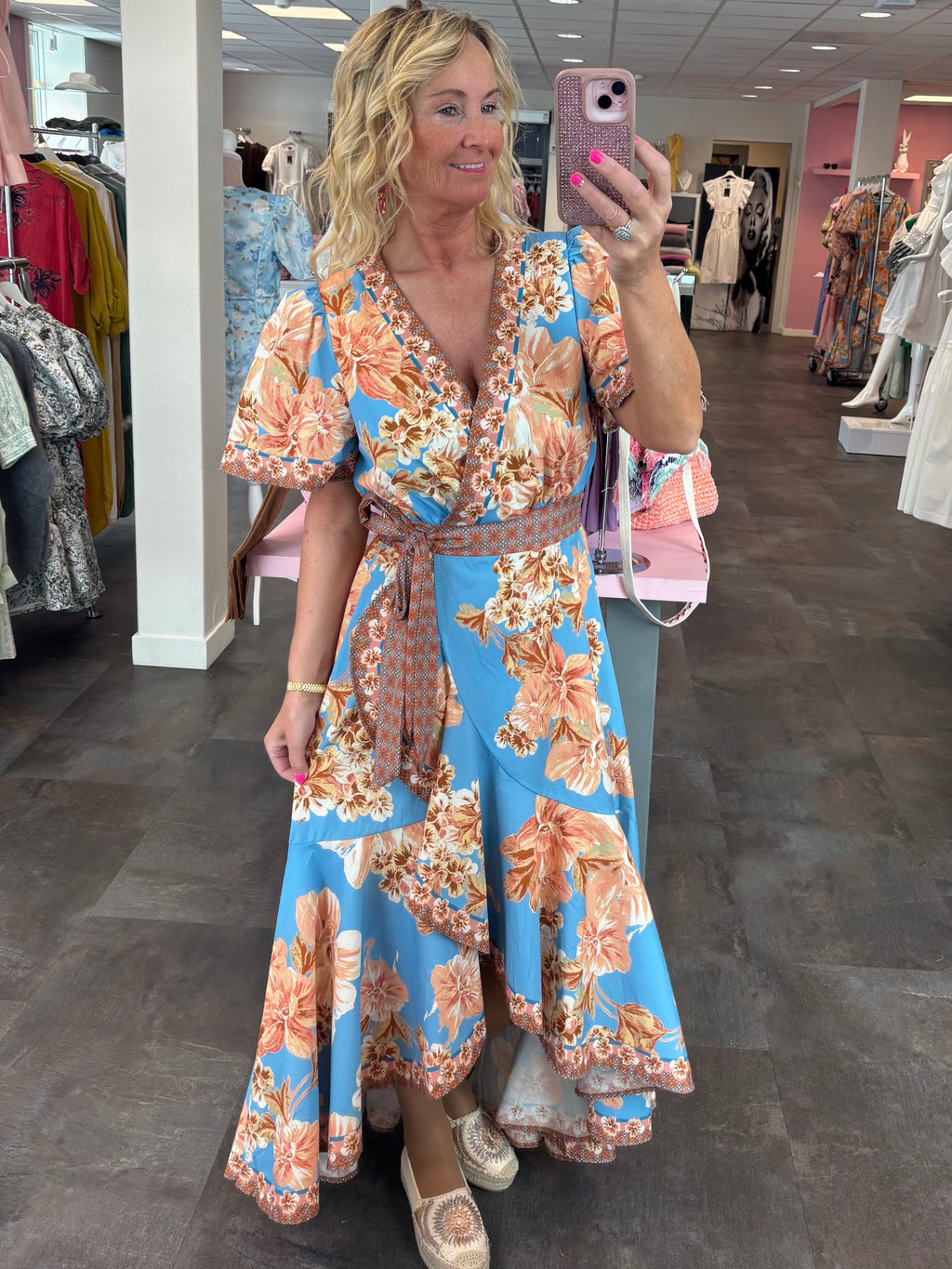 Maxi kjole i wrap
