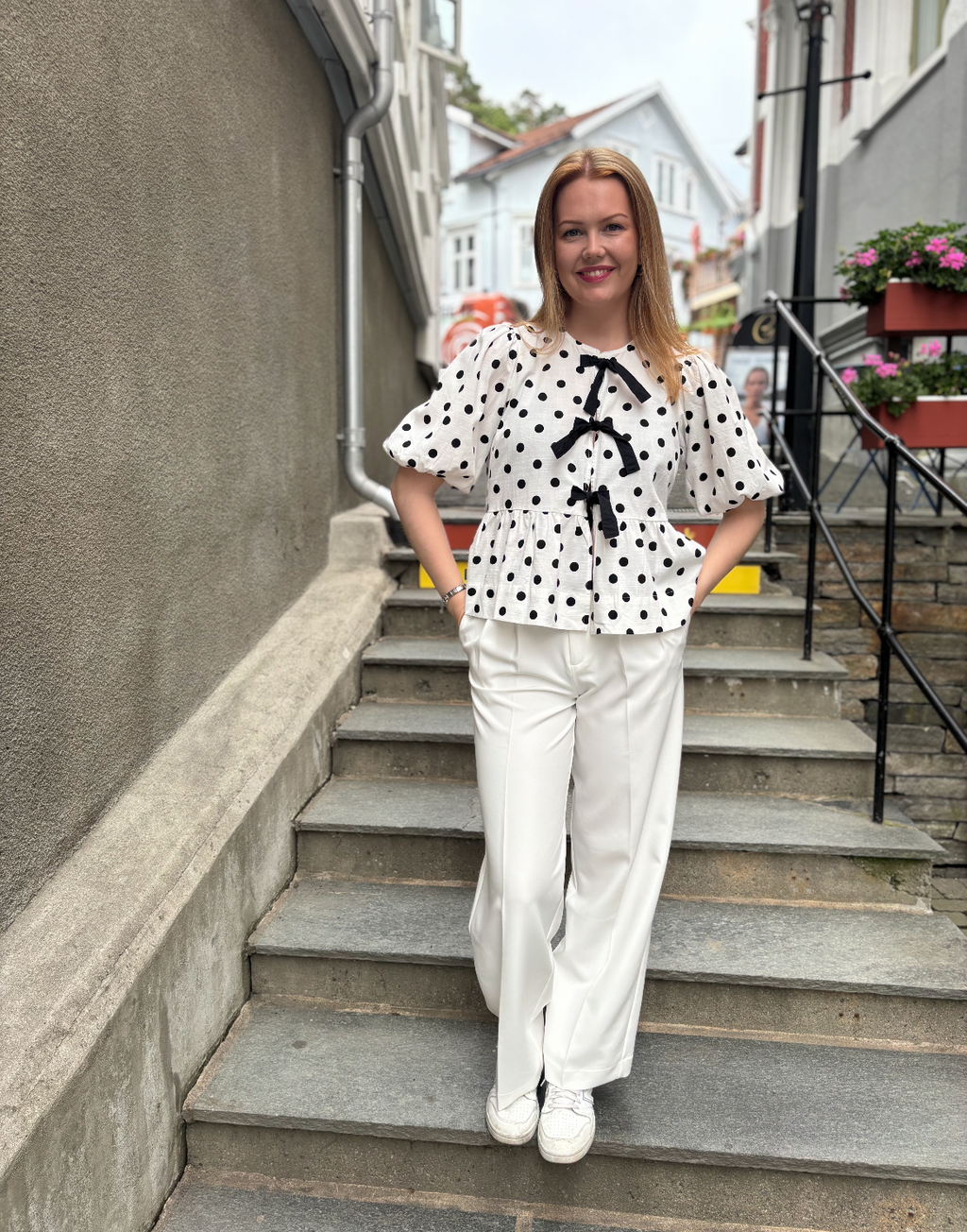 Polka dot topp