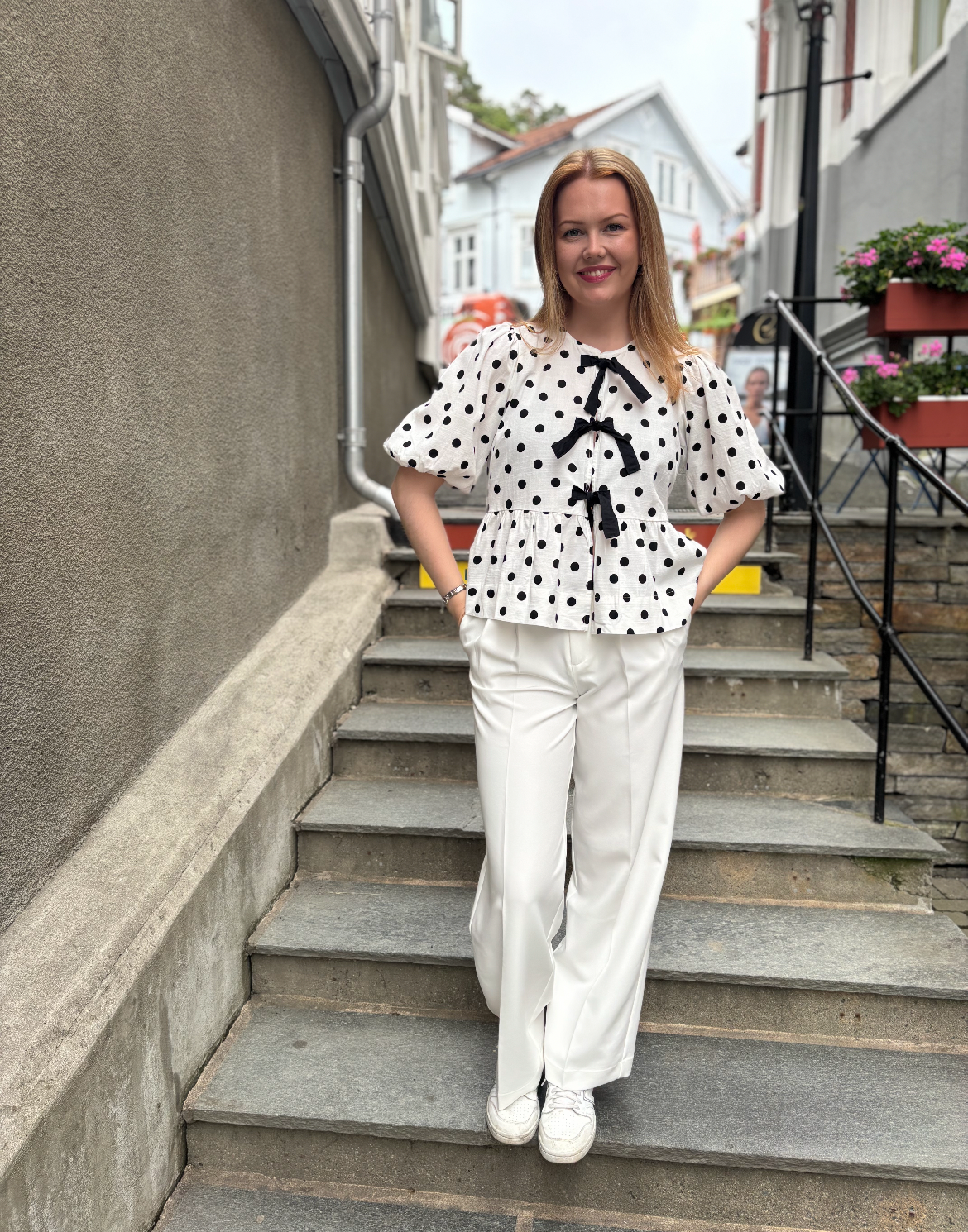 Polka dot topp