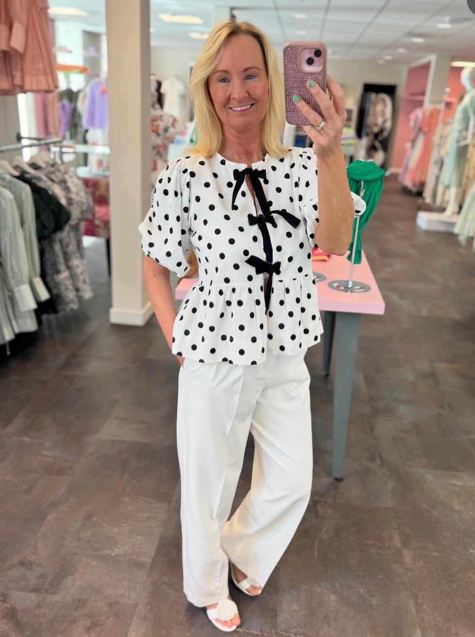 Polka dot topp