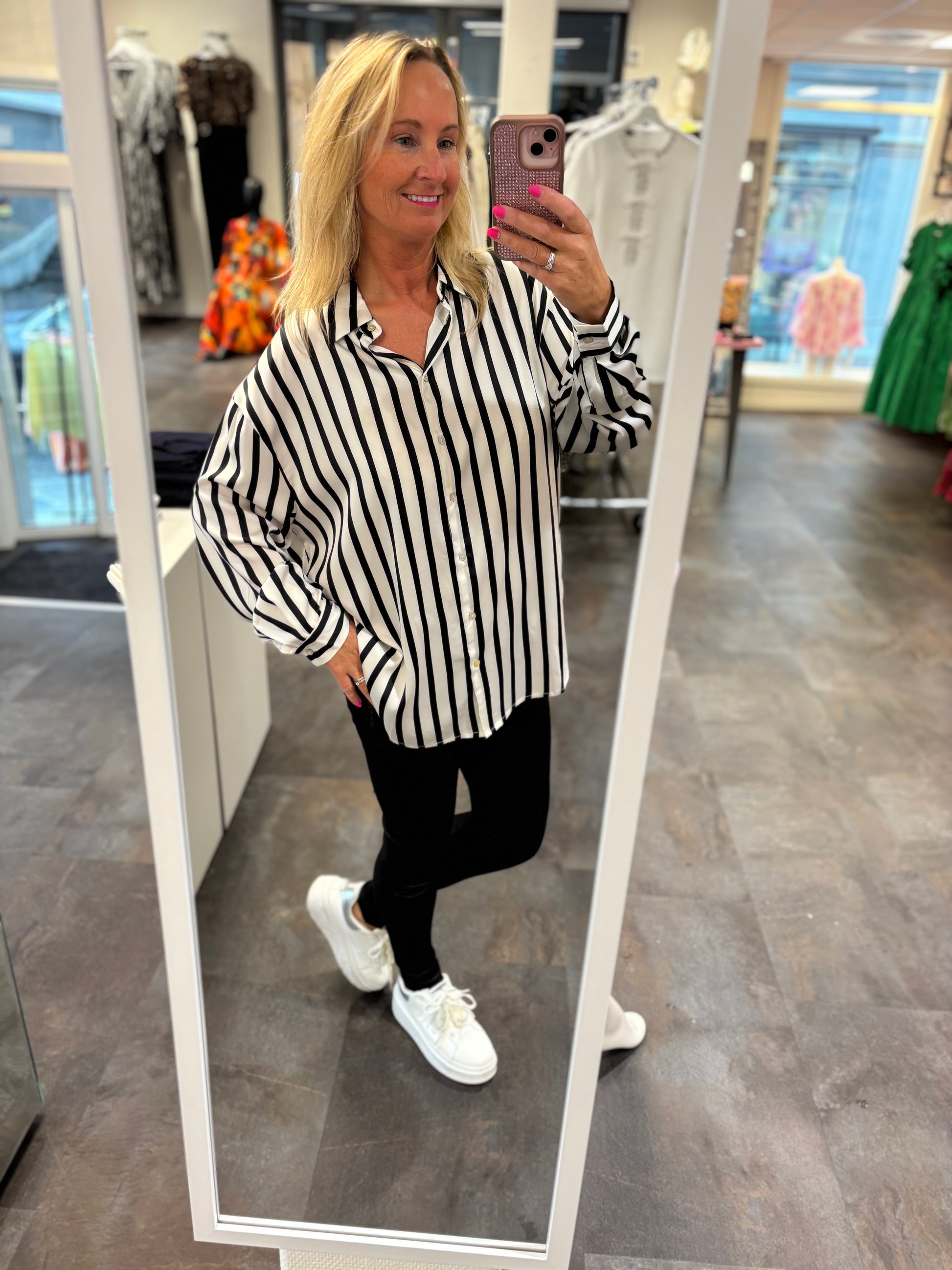Bluse med striper