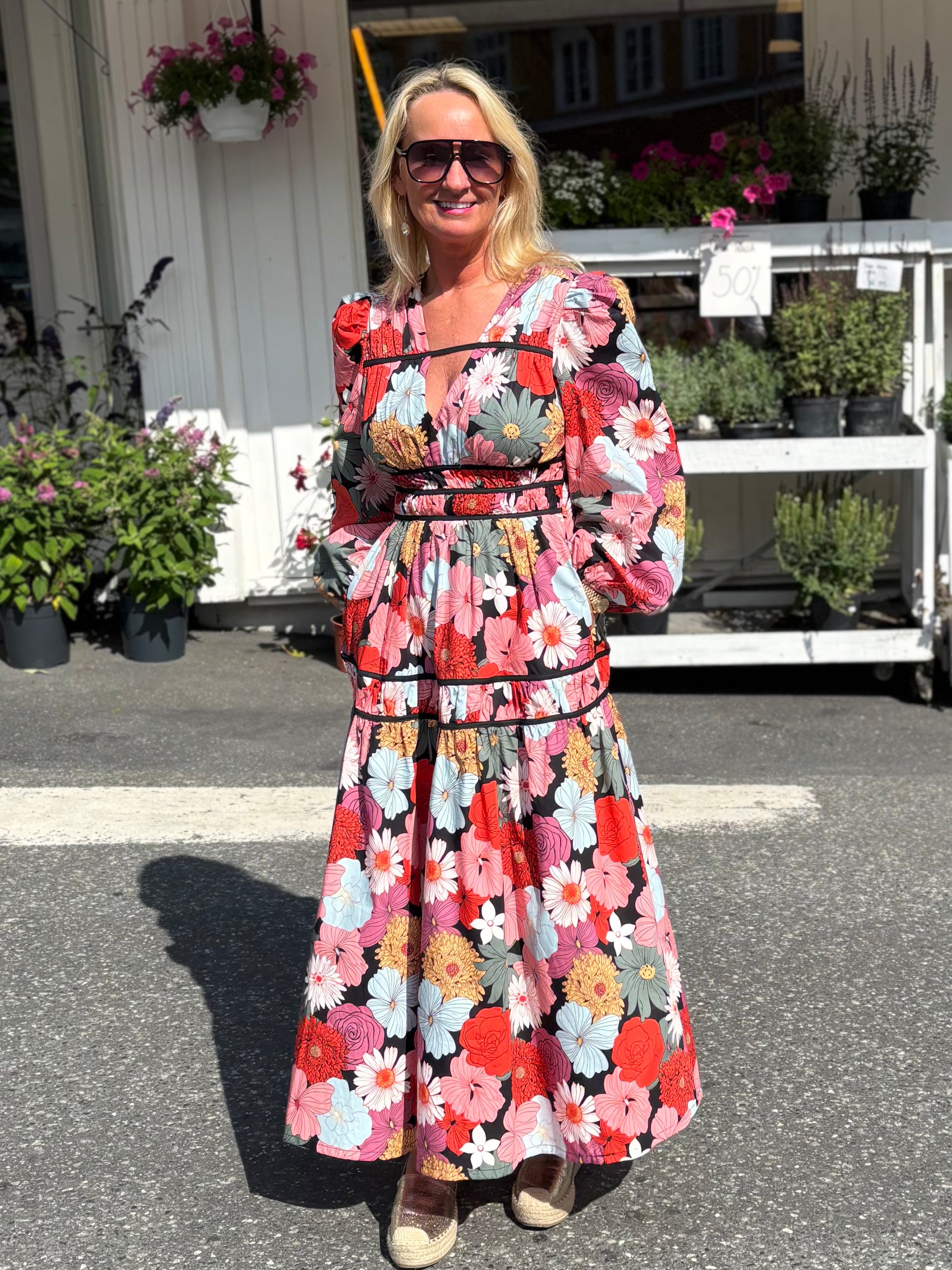 Blomsterhage maxi kjole