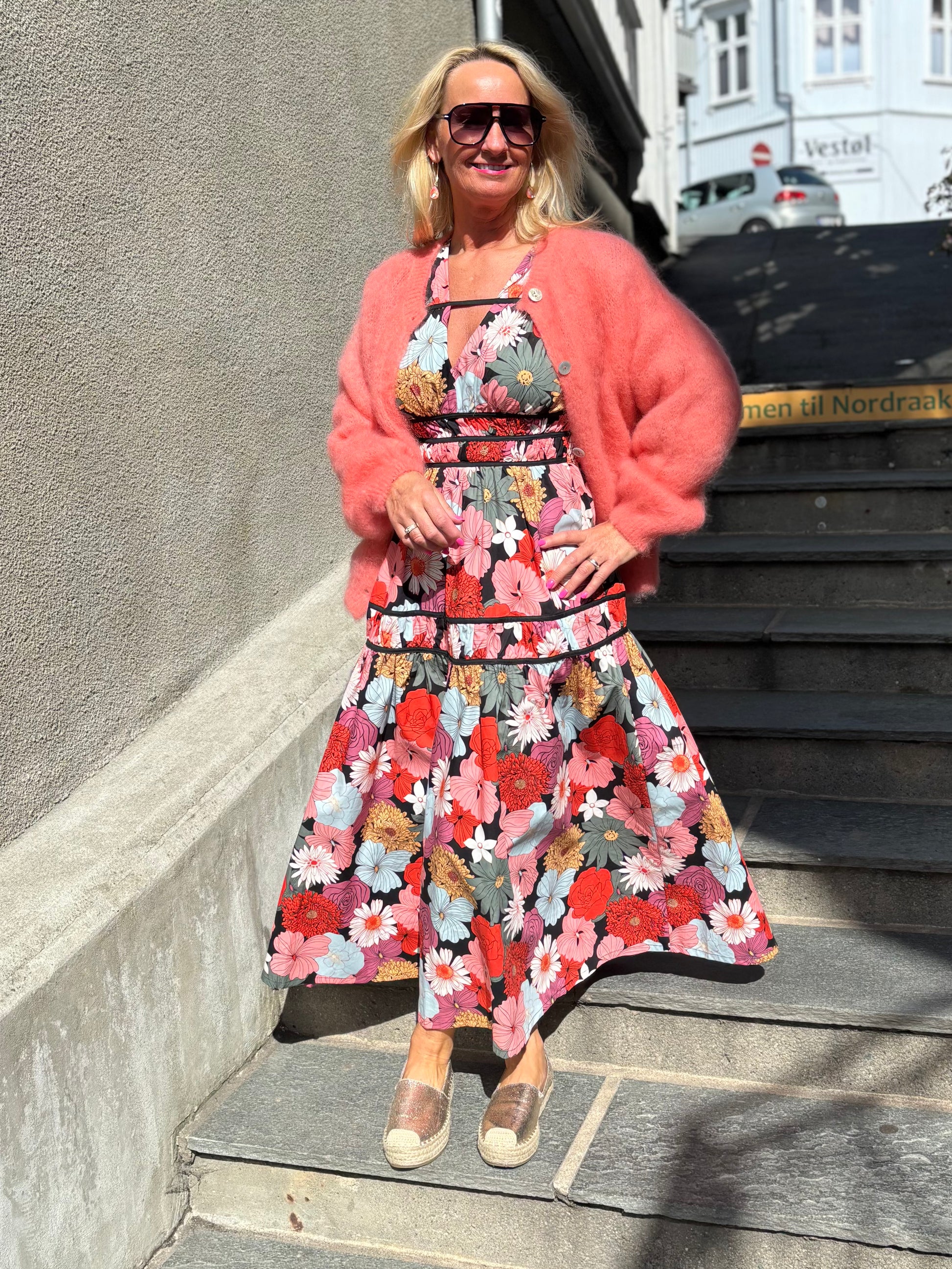 Blomsterhage maxi kjole