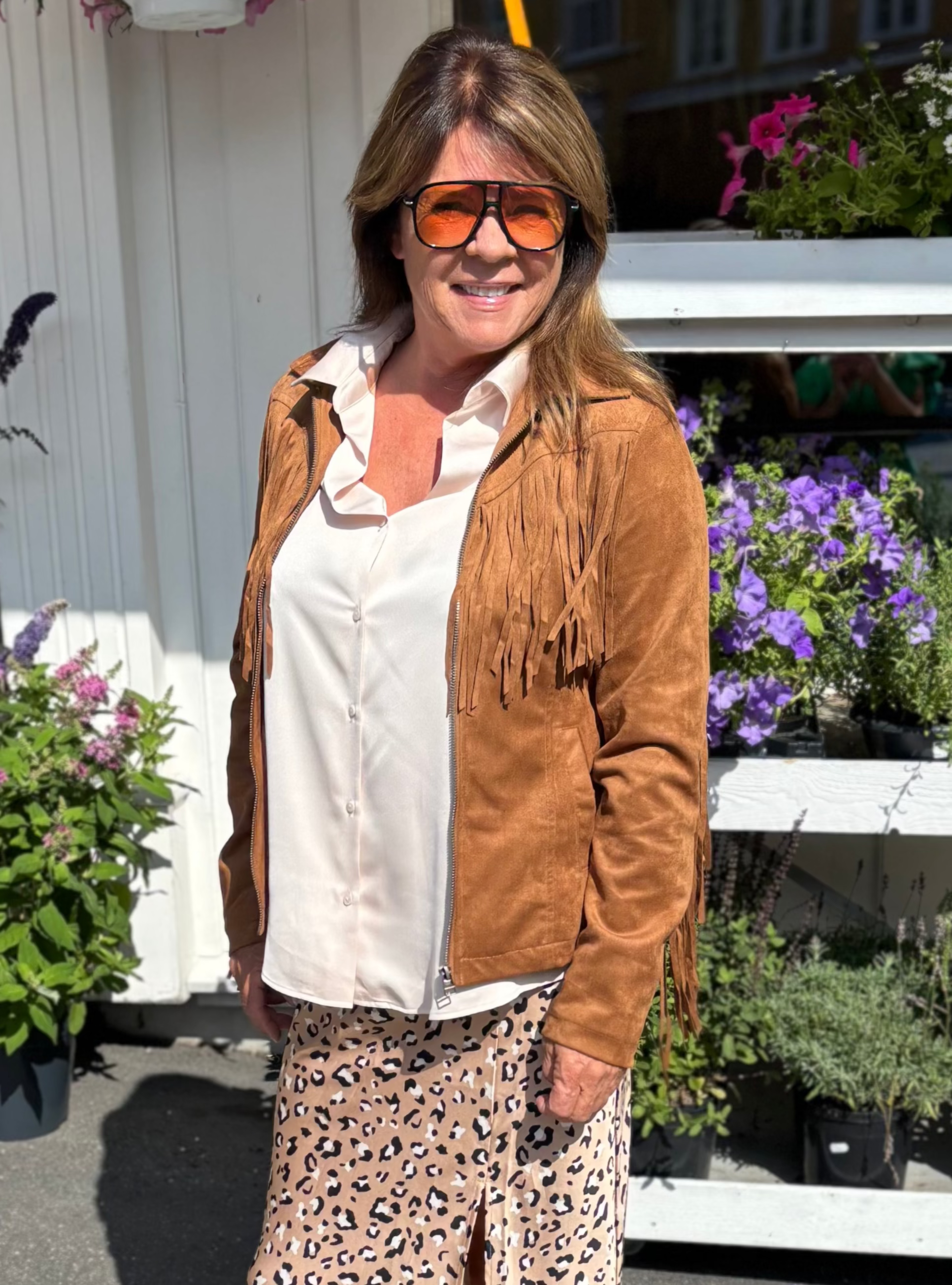 Frynse skinn jakke