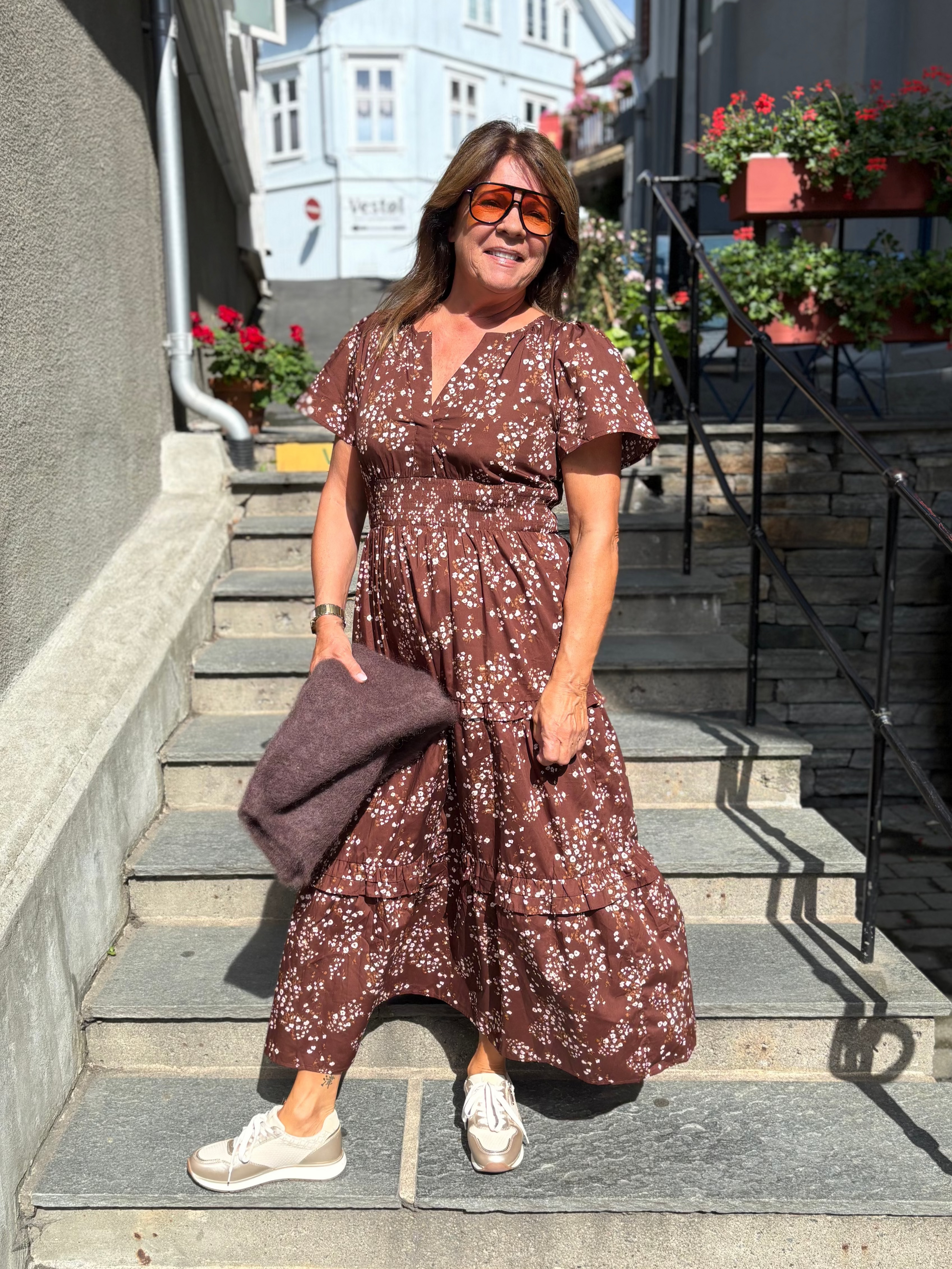 Maxi kjole brun