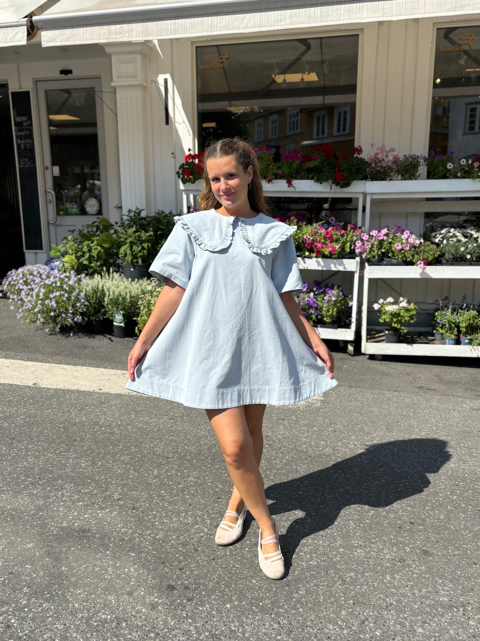 Peter Pan denim kjole